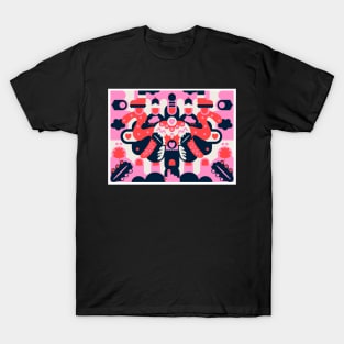 Red and pink abstract T-Shirt